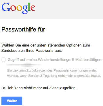 Google Passworthilfe